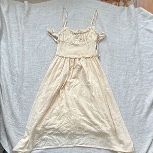 Yellow linen midi sundress